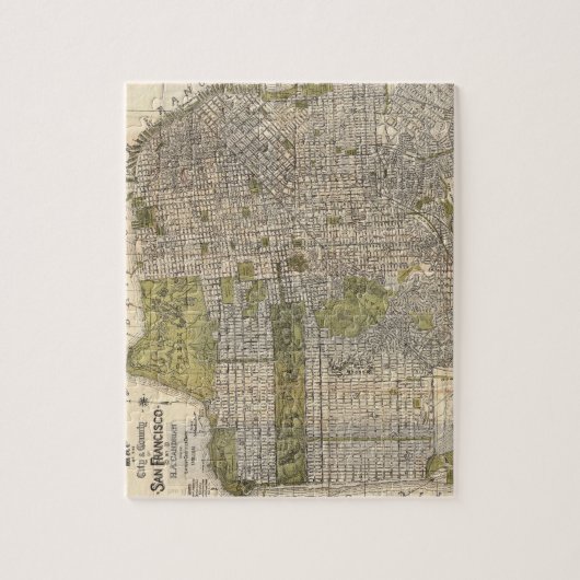  kaart van San Francisco (1932) Legpuzzel (Verticaal)