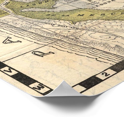  kaart van San Francisco (1932) Poster (Hoek)