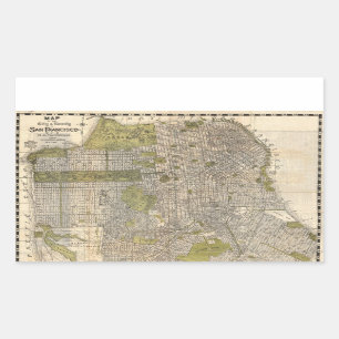 kaart van San Francisco (1932) Rechthoekige Sticker