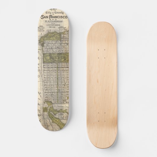  kaart van San Francisco (1932) Skateboard (Voorkant)