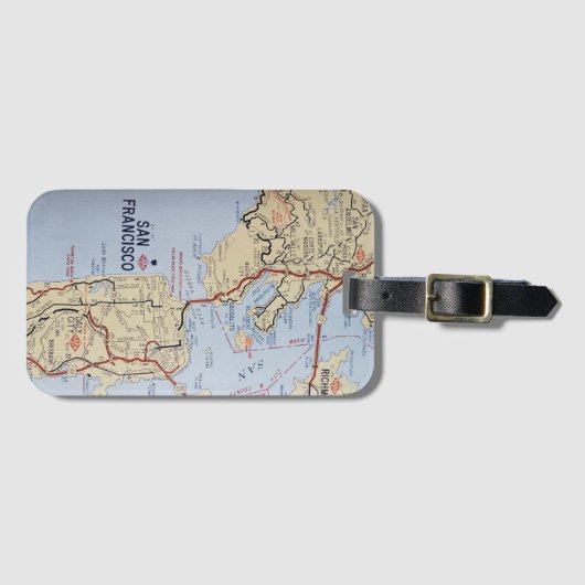 Kaart van San Francisco Bagagelabel (Voorkant (horizontaal))