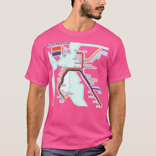 Kaart van San Francisco Bart T-shirt (Voorkant)