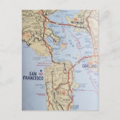 Kaart van San Francisco Briefkaart (Voorkant)