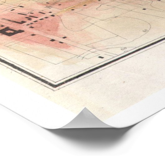  kaart van San Francisco CA (1853) Poster (Hoek)