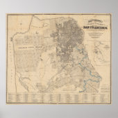 kaart van San Francisco CA (1881) Poster (Voorkant)