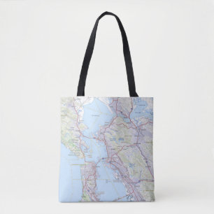 Kaart van San Francisco en de Bay Area Tote Bag