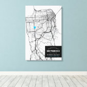 Kaart van San Francisco + Mark Your Location Canvas Afdruk (Insitu (Houten vloer))