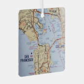 Kaart van San Francisco Metalen Ornament (Voorkant Rechts)