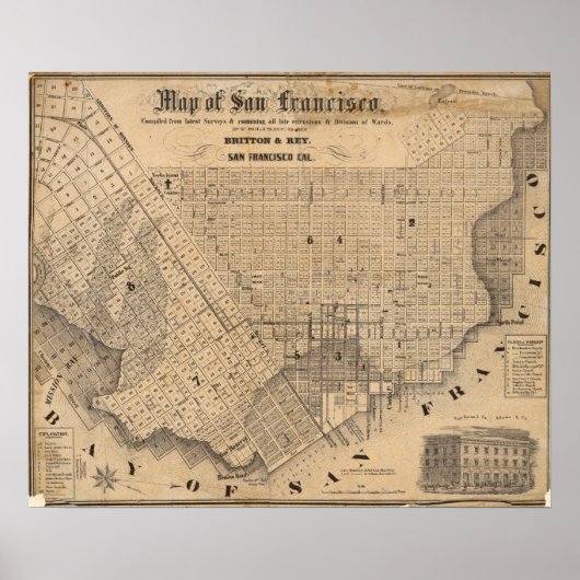 Kaart van San Francisco Poster (Voorkant)