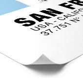 Kaart van San Francisco Poster - California White (Hoek)