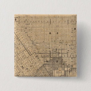 Kaart van San Francisco Vierkante Button 5,1 Cm