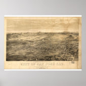  kaart van San Jose, 1869 Poster (Voorkant)