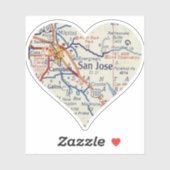 Kaart van San Jose Sticker (Vel)
