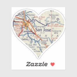 Kaart van San Jose Sticker