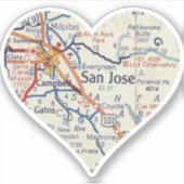 Kaart van San Jose Sticker (Voorkant)
