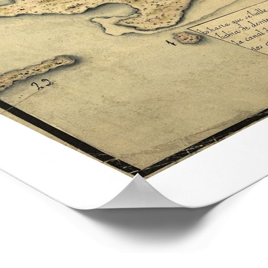 Kaart van San Juan, Puerto Rico 1785 Poster (Hoek)