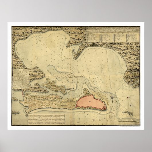 Kaart van San Juan, Puerto Rico 1785 Poster (Voorkant)