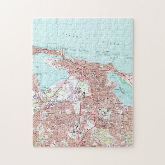  kaart van San Juan Puerto Rico (1969) Legpuzzel (Verticaal)