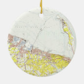  kaart van Sandy Hook NJ (1954) Keramisch Ornament (Achterkant)