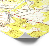 kaart van Sandy Hook NJ (1954) Poster (Hoek)