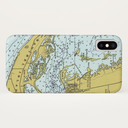  kaart van Sanibel Island Florida Case-Mate iPhone Case (Achterkant (horizontaal))