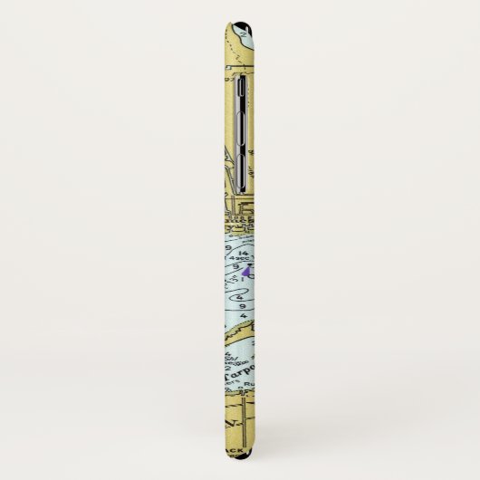  kaart van Sanibel Island Florida Case-Mate iPhone Case (Achterkant/links)