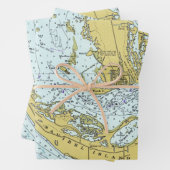  kaart van Sanibel Island, Florida Inpakpapier Vel (In situ)