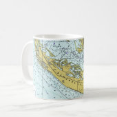 kaart van Sanibel Island Florida Koffiemok (Voorkant links)