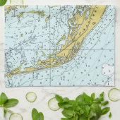  kaart van Sanibel Island, Florida Theedoek (Gevouwen)