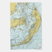  kaart van Sanibel Island, Florida Theedoek (Verticaal)