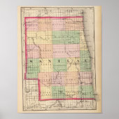 Kaart van Sanilac County, Michigan Poster (Voorkant)