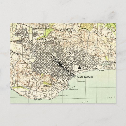  kaart van Santa Barbara California (1944) (Voorkant)