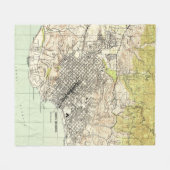  kaart van Santa Barbara California (1944) Fleece Deken (Voorkant (Horizontaal))