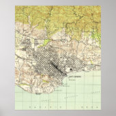  kaart van Santa Barbara California (1944) Poster (Voorkant)