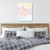 kaart van Santa Barbara California (1952) Canvas Afdruk (Insitu (Slaapkamer))
