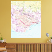  kaart van Santa Barbara California (1952) Canvas Afdruk (Insitu (Woonkamer))