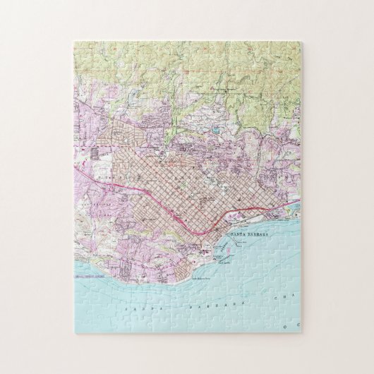  kaart van Santa Barbara California (1952) Legpuzzel (Verticaal)