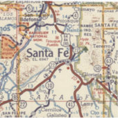  kaart van Santa Fe Sticker (Voorkant)