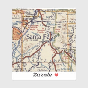 kaart van Santa Fe Sticker