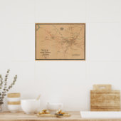  kaart van Sao Paulo Brazilië (1847) Poster (Keuken)