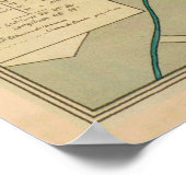  kaart van Sao Paulo Brazilië (1877) Poster (Hoek)