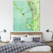  kaart van Sarasota Florida (1944) Canvas Afdruk (Insitu (Slaapkamer))