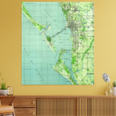  kaart van Sarasota Florida (1944) Canvas Afdruk (Insitu (Woonkamer))