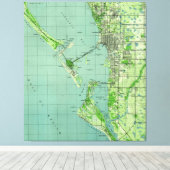  kaart van Sarasota Florida (1944) Canvas Afdruk (Insitu (Houten vloer))
