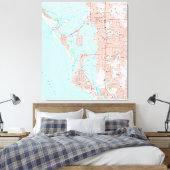  kaart van Sarasota Florida (1973) Canvas Afdruk (Insitu (Slaapkamer))