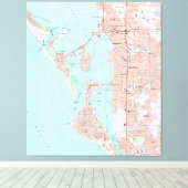  kaart van Sarasota Florida (1973) Canvas Afdruk (Insitu (Houten vloer))