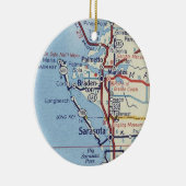 kaart van Sarasota Florida Keramisch Ornament (Rechts)
