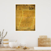 Kaart van Saratoga Springs, New York door Bevan 18 Poster (Keuken)