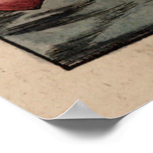 kaart van Sardinië Italië (16e eeuw) Poster (Hoek)