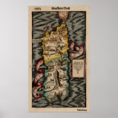  kaart van Sardinië Italië (16e eeuw) Poster (Voorkant)